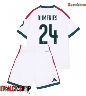 Real Madrid Denzel Dumfries #24 Prima Maglia Bambino 2026-27 Manica Corta (+ Pantaloni corti)